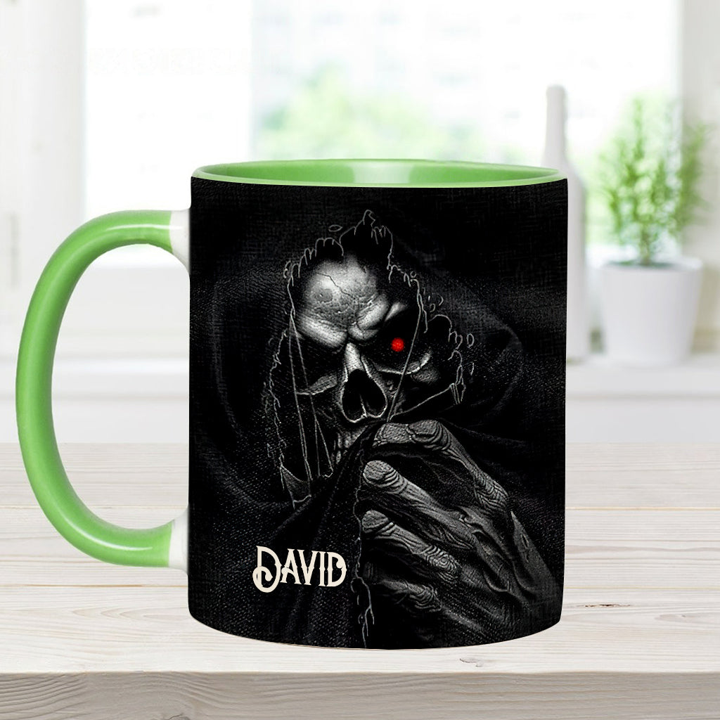 Mug personnalisé « Le Visage Caché » avec motif crâne