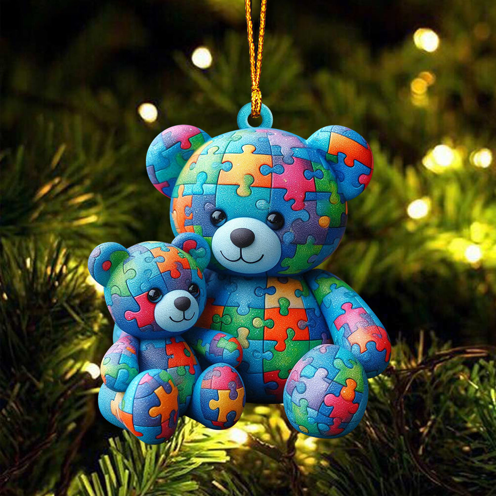 Mama Bear - Autism Awareness Custom Shaped Ornament