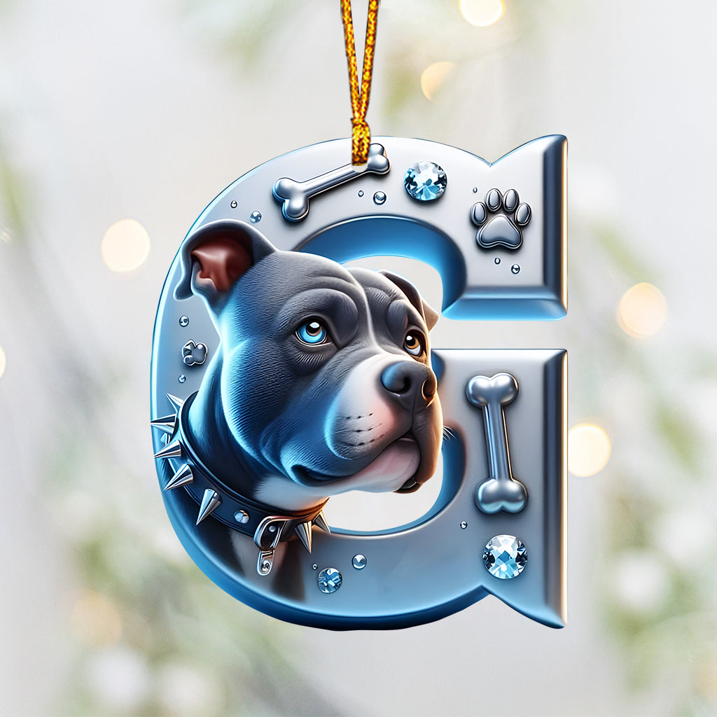 Beautiful Pitbull Letter - Personalized Dog Ornament