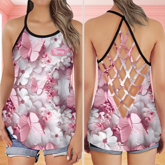 Magnifiques papillons - Débardeur personnalisé à motif papillons croisés