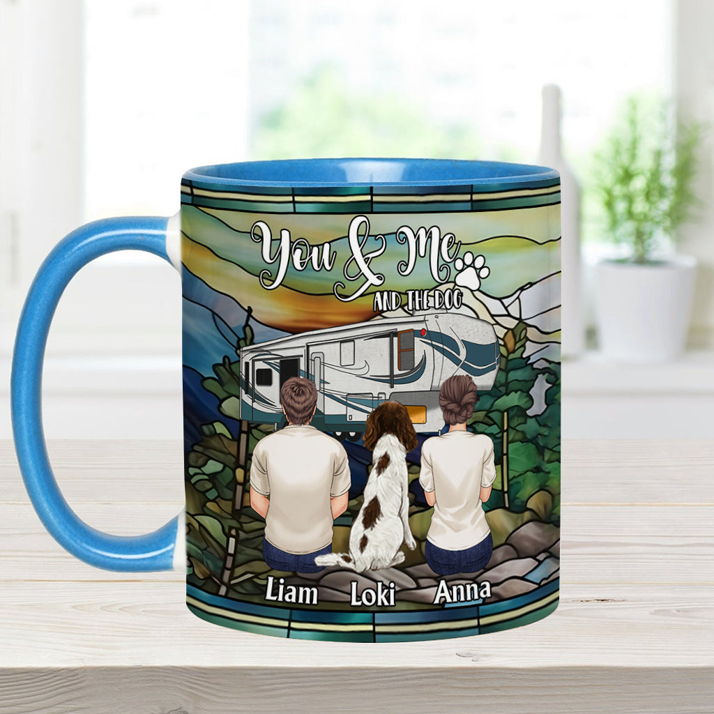 You & Me And The Dogs - Personalized Camping Accent Mug
