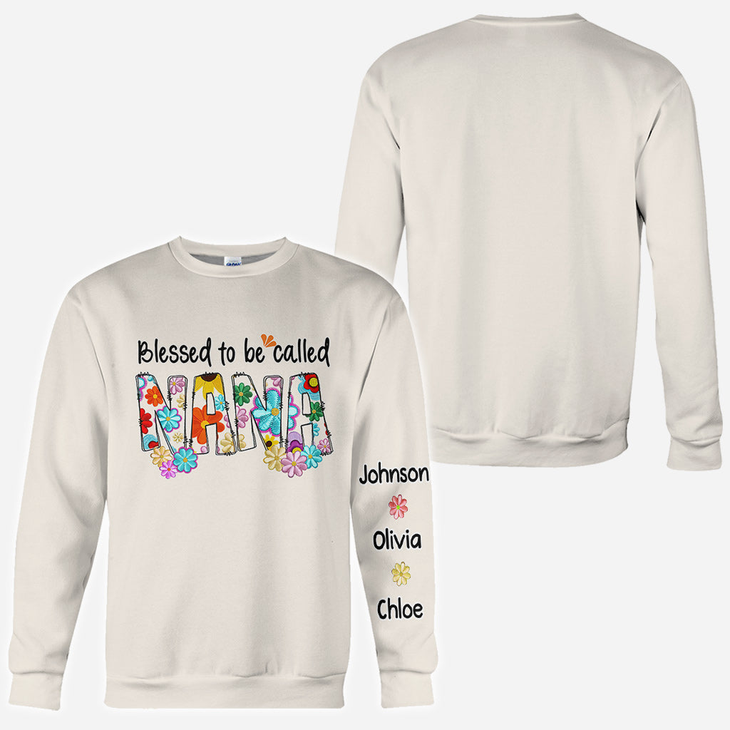 Blessed To Be Called Nana Floral Style - Personalized Grandma All Over Shirt