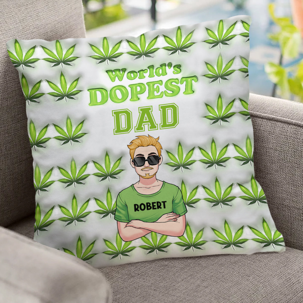 Le papa le plus cool du monde - Coussin décoratif personnalisé pour papa