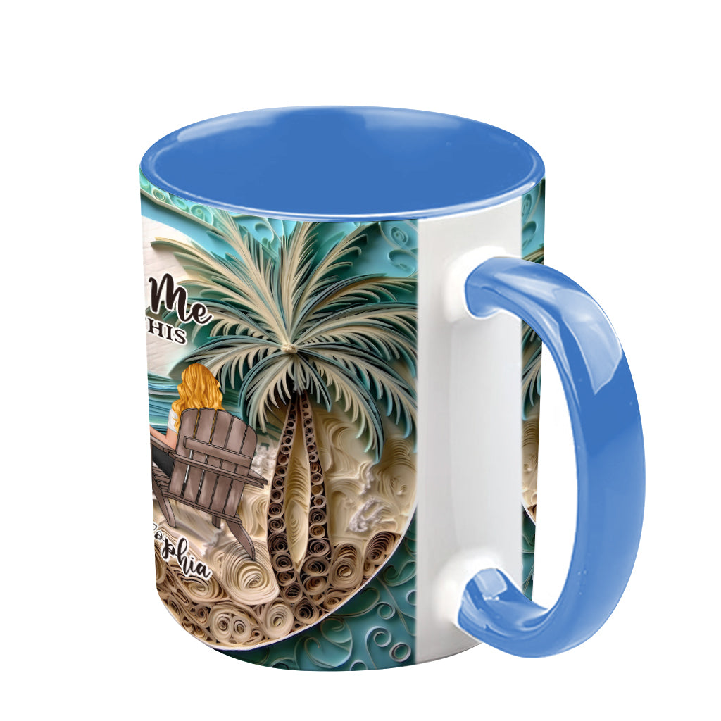 Mug personnalisé « Scène de plage » pour couple