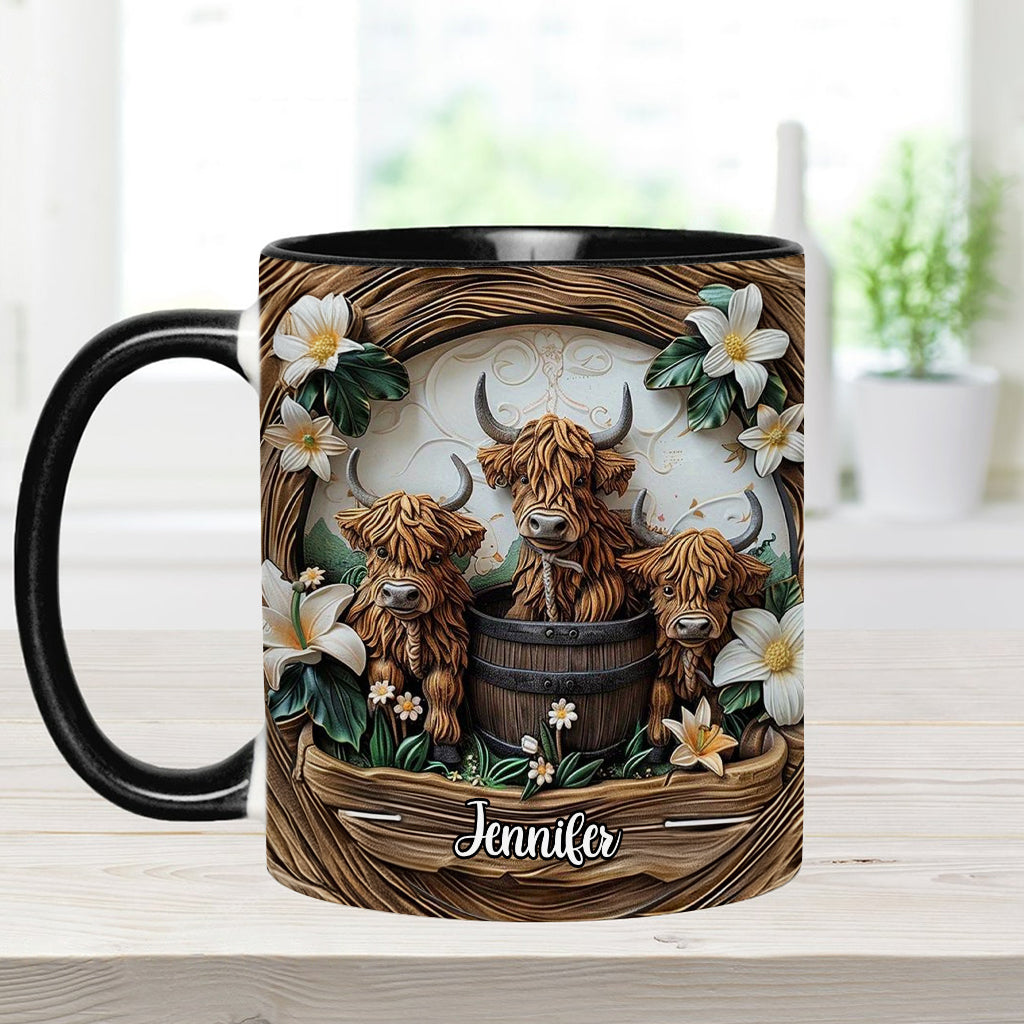 Mug personnalisé « J'adore les vaches des Highlands »
