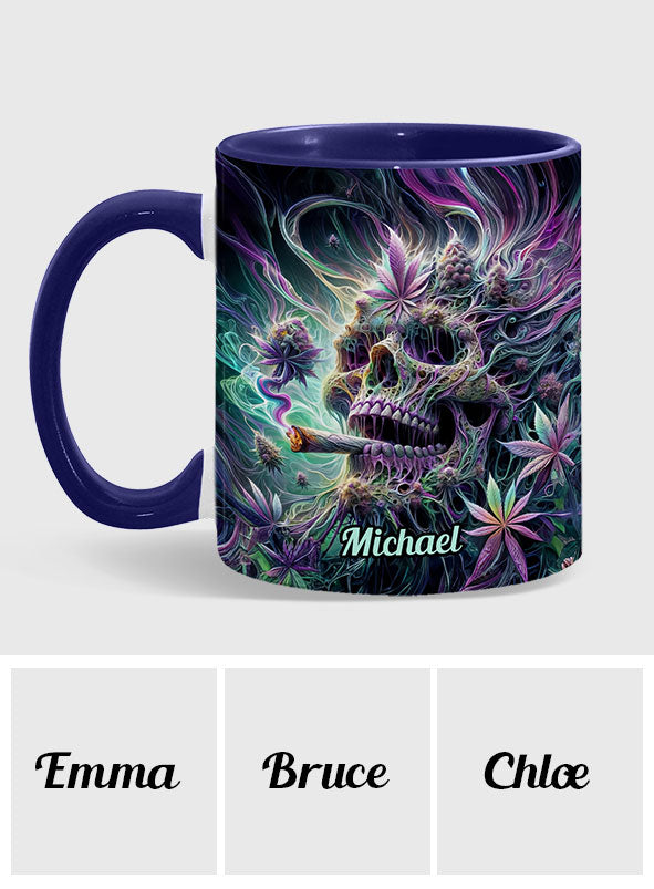 Mug personnalisé « Crâne magique » avec motif cannabis