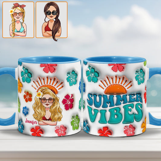 Summer Vibes - Personalized Sea Lover Accent Mug