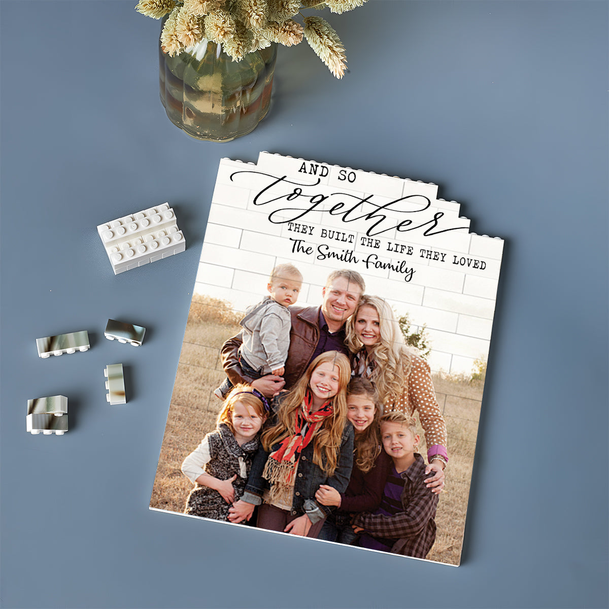 Et ensemble, ils ont construit la vie qu'ils aimaient - Blocs de construction rectangulaires verticaux personnalisés pour la famille