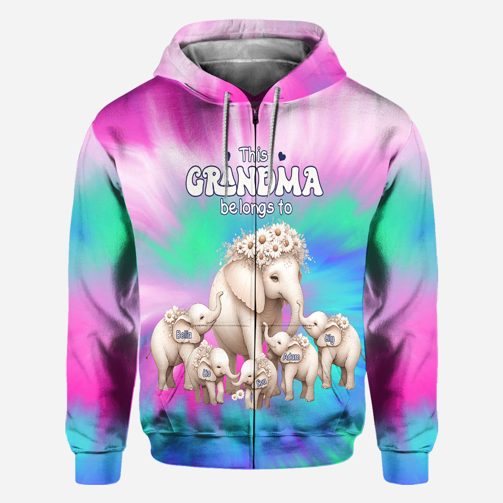 T-shirt personnalisé « Grand-mère appartient à Daisy Elephant »