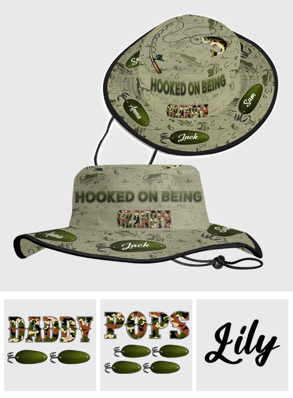Accro à être papa/grand-père... - Chapeau de pêche personnalisé