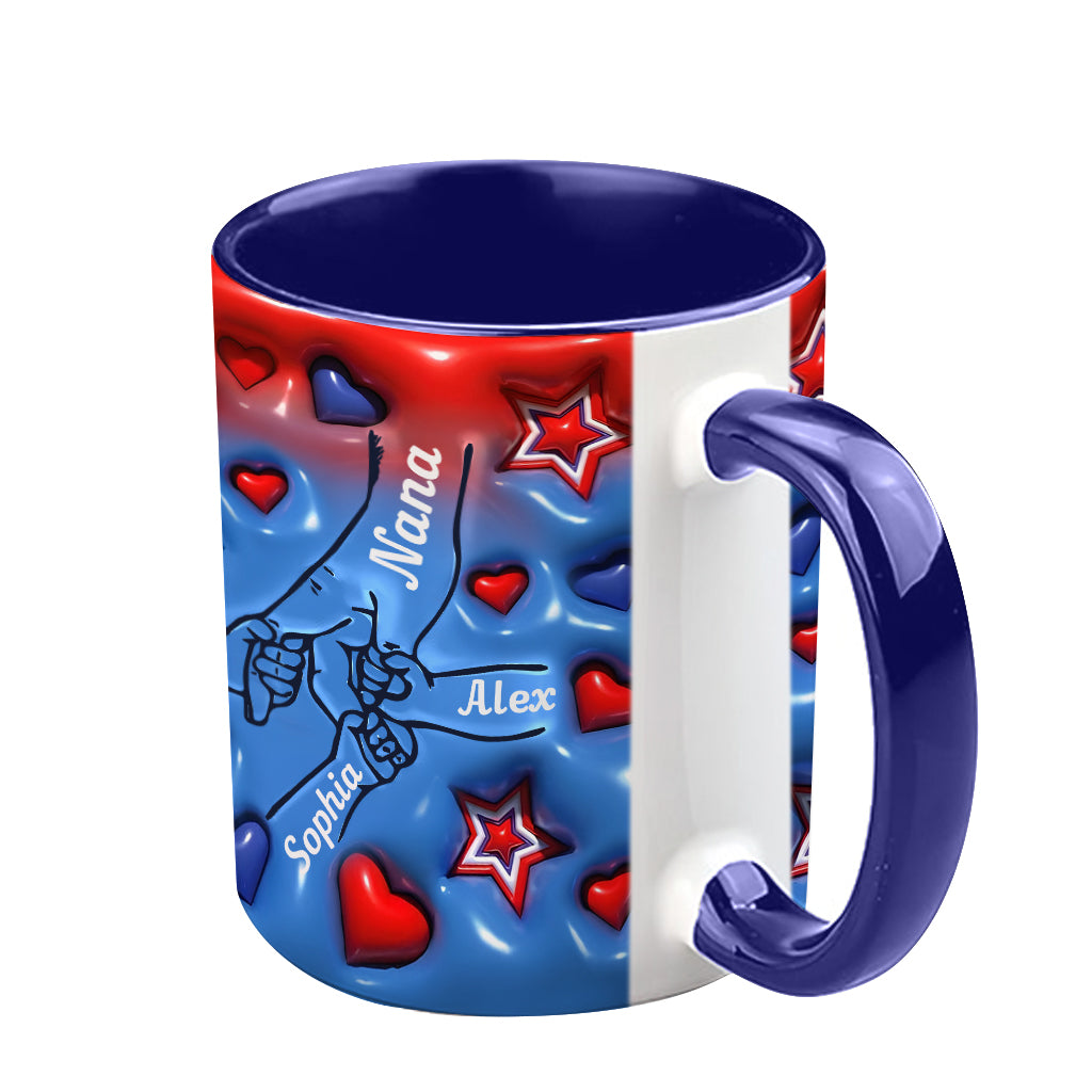 Mug personnalisé « Grand-mère et ses petits-enfants se tenant la main »