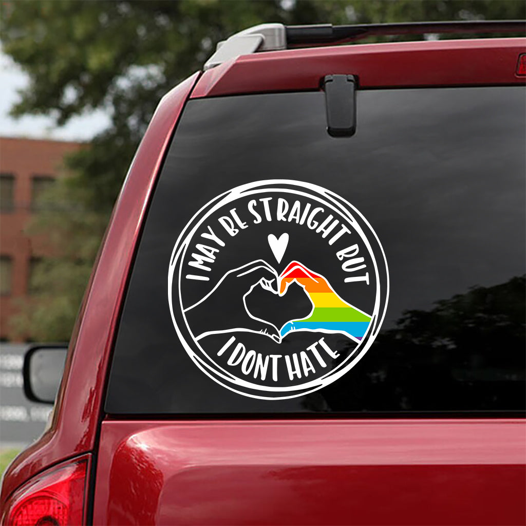 Fun Straight Ally Straight Against Hate - Personalized LGBT Support Decal Full