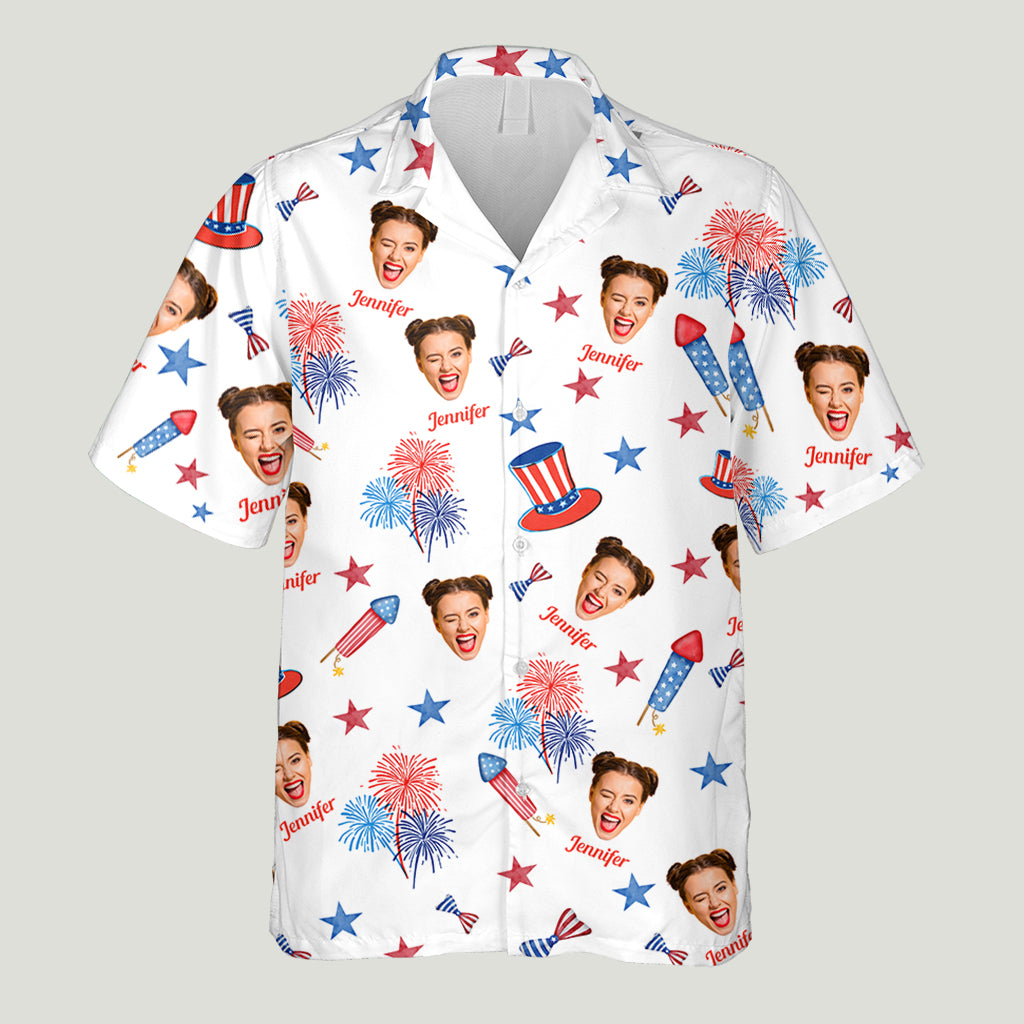 I Like How She Explodes, I Like How He Bangs - Personalized Couple Hawaiian Shirt