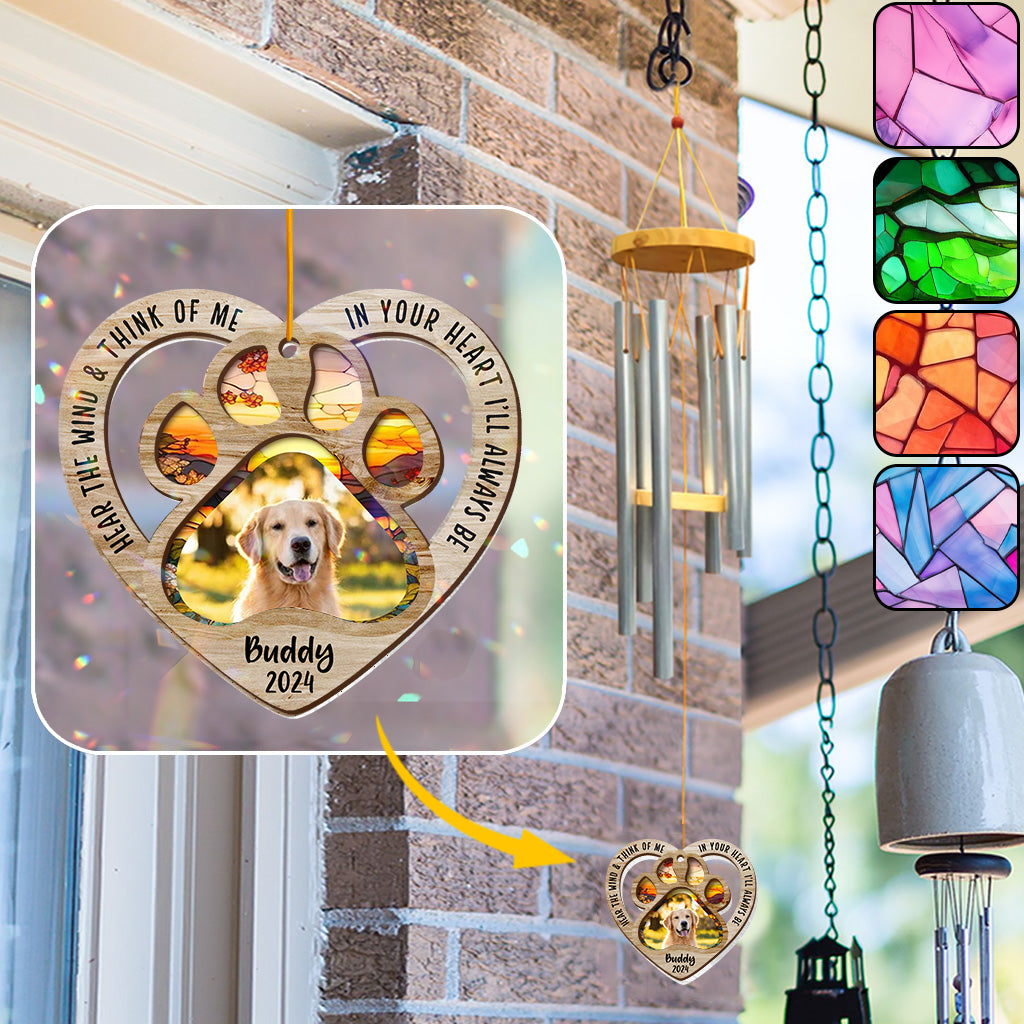 Écoute le vent et pense à moi - Carillon éolien personnalisé pour chien