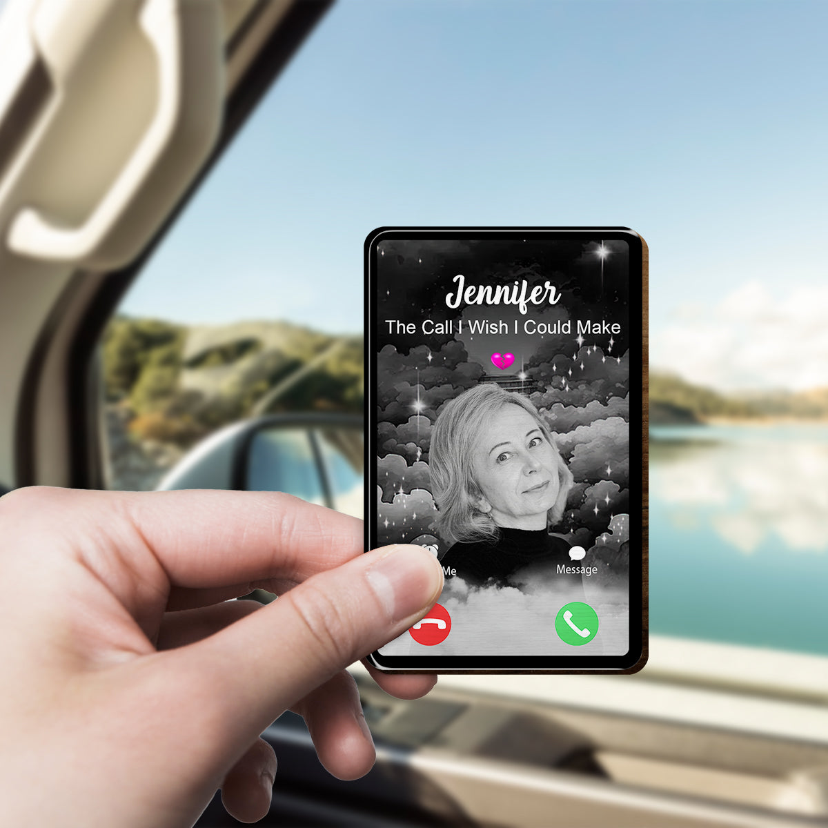 L'Appel du Ciel - Clip de pare-soleil de voiture personnalisé en forme de mémorial