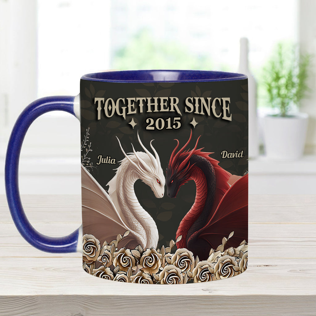 From Our First Kiss - Personalized Dragon Accent Mug