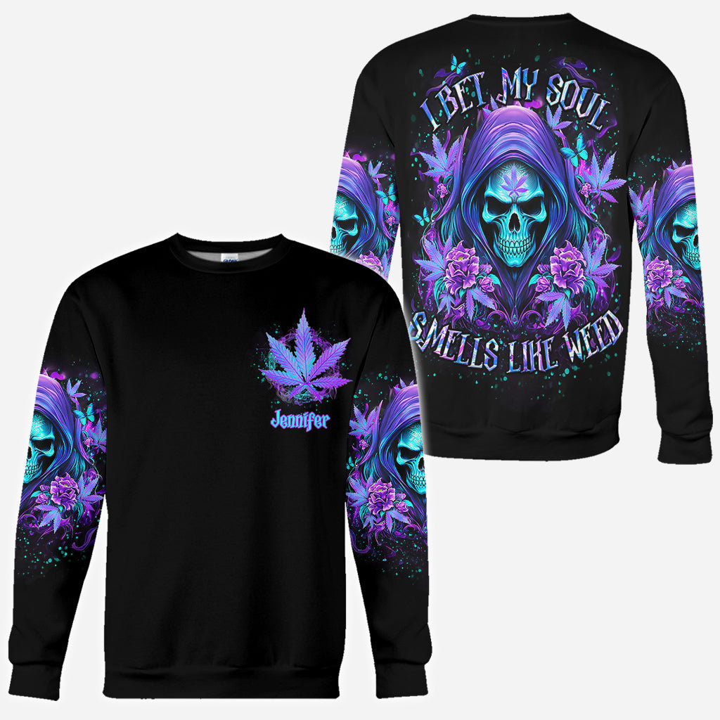 Je parie mon âme - T-shirt personnalisé avec motif cannabis intégral