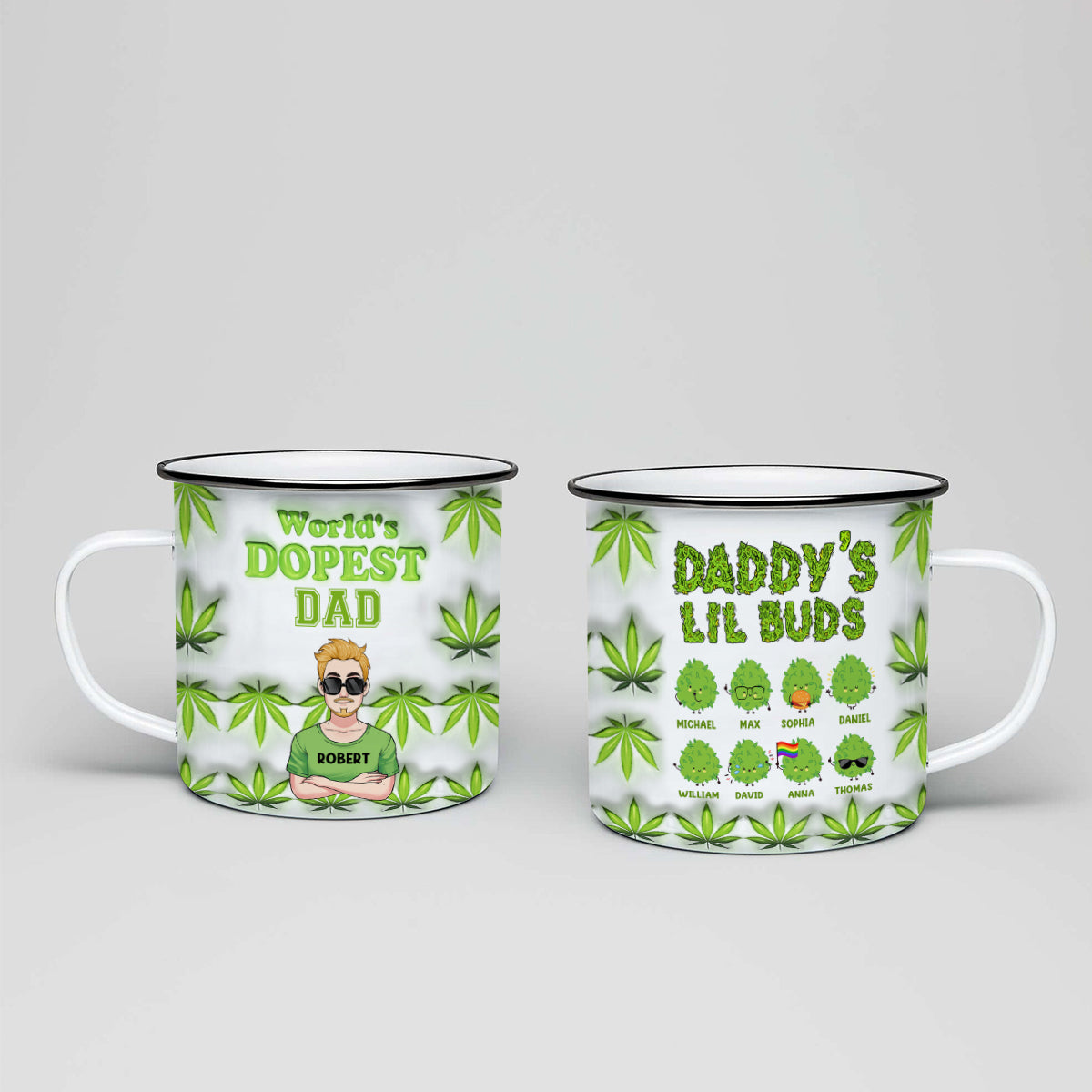 Le papa le plus cool du monde - Mug émaillé personnalisé pour papa