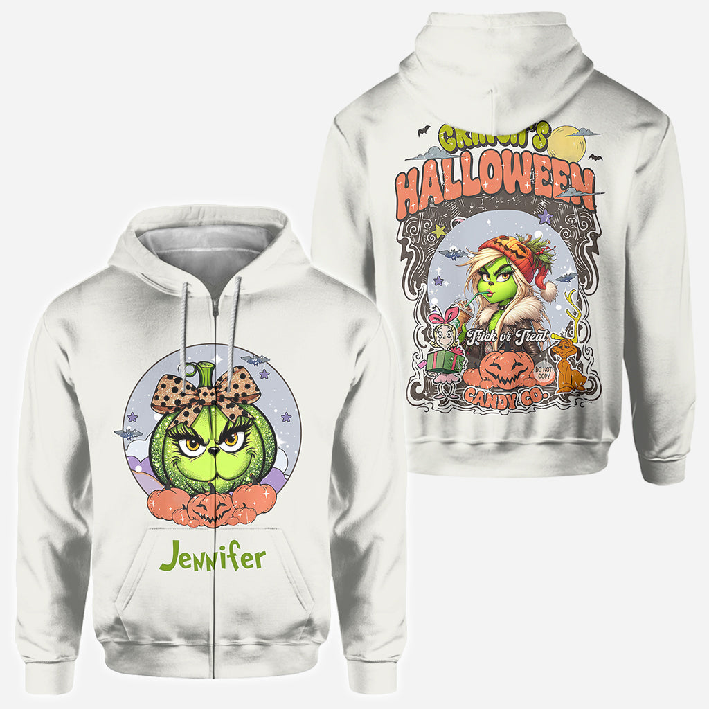 T-shirt personnalisé Green Pumpkin Mama Any Title - Vol de Noël sur toute la surface