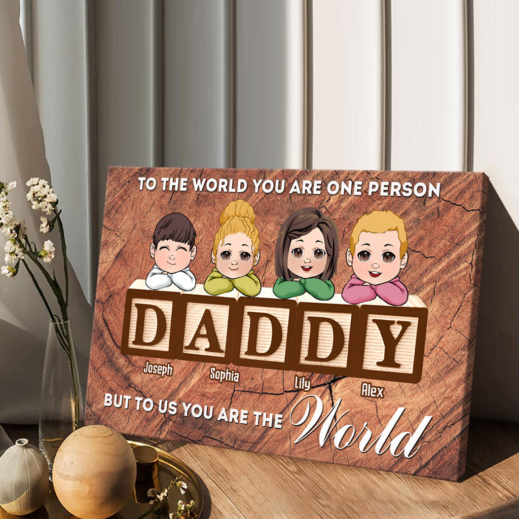 Tu es le monde - Toile et affiche personnalisées pour papa