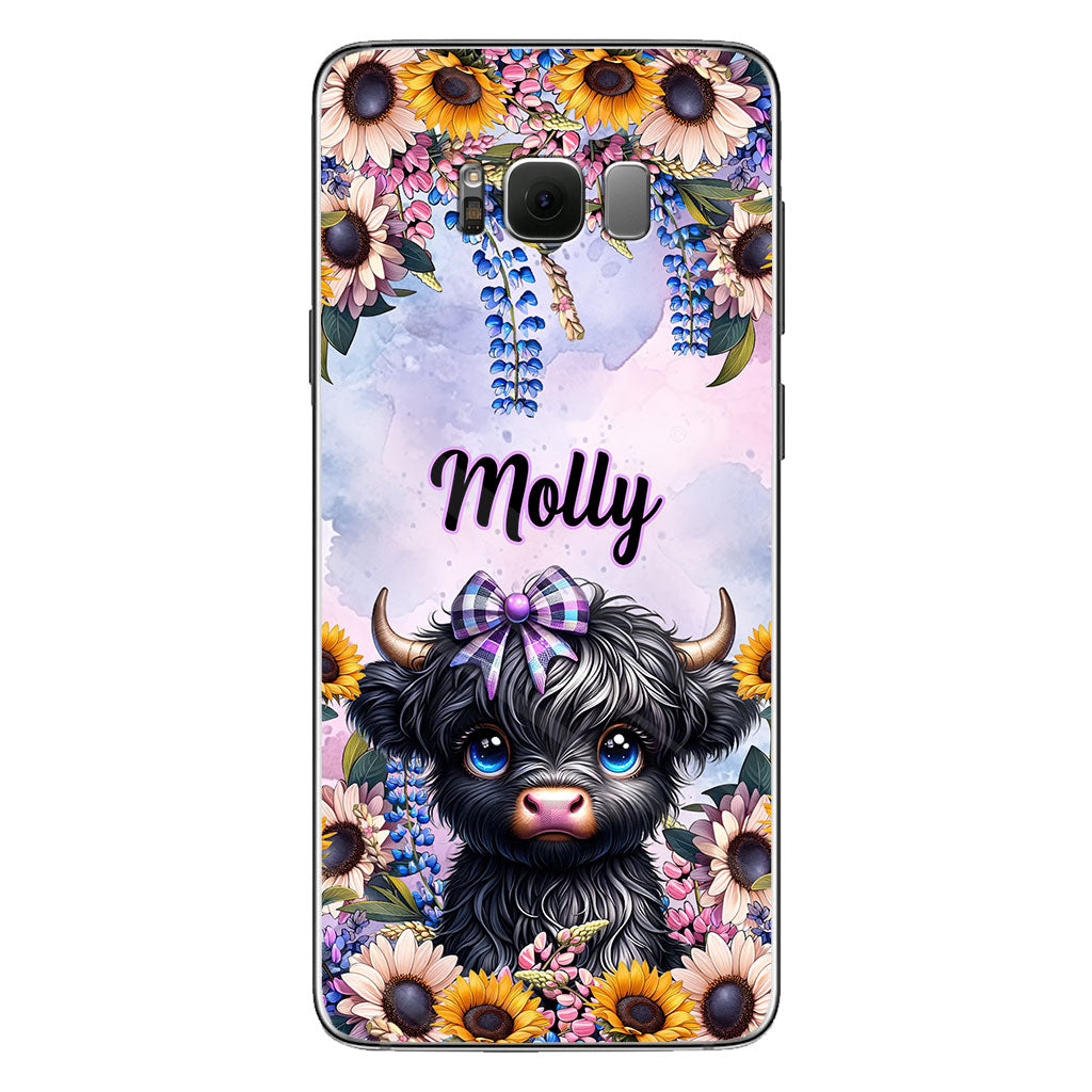 Cute Little Highland Cow - Personalized Phone Case