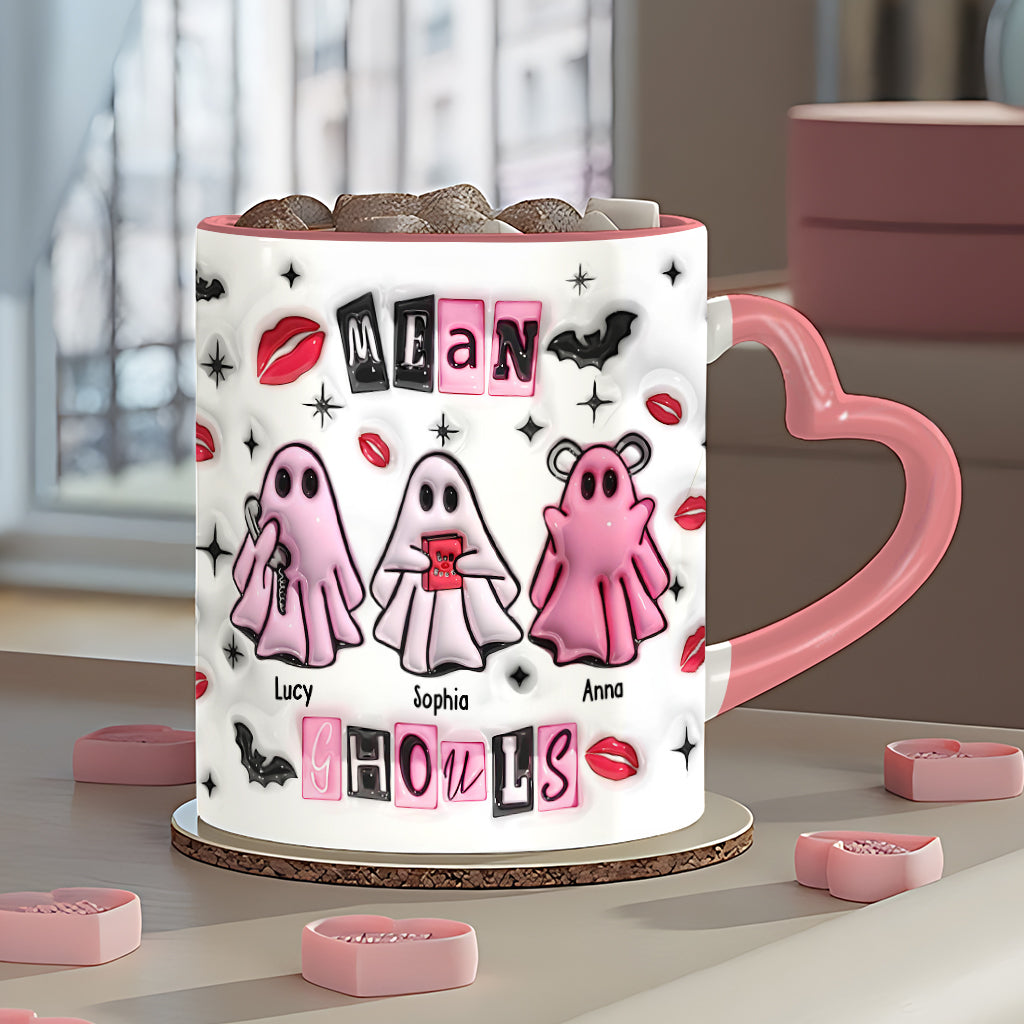 Mean Ghouls - Personalized Bestie Heart Handle Mug