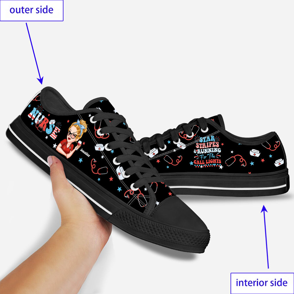 Chaussures basses personnalisées pour infirmières, idéales pour la fête du 4 juillet