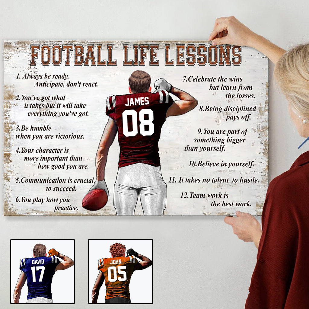 Leçons de vie du football - Toile et affiche personnalisées sur le thème du football