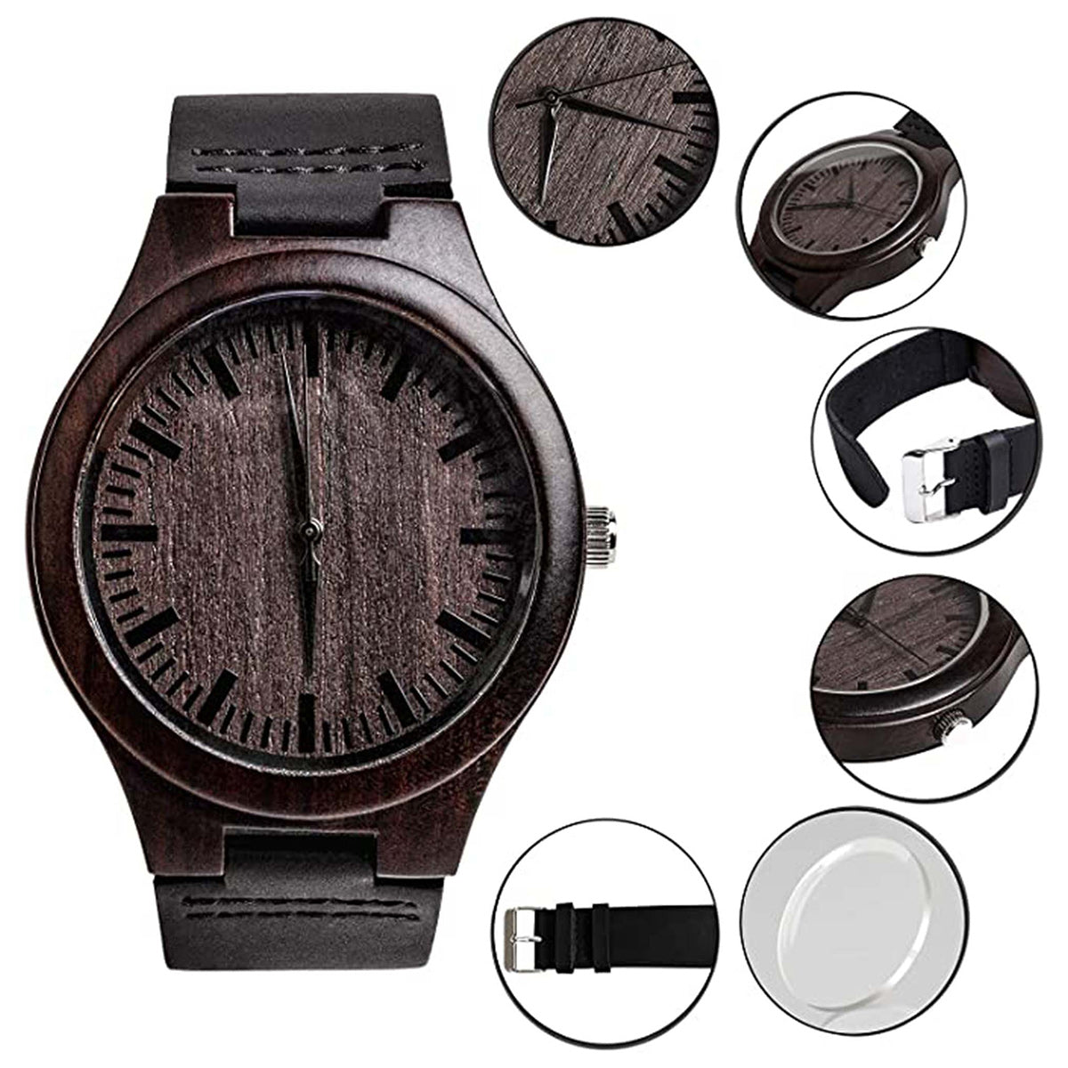 À mon fils - Montre en bois gravée personnalisée