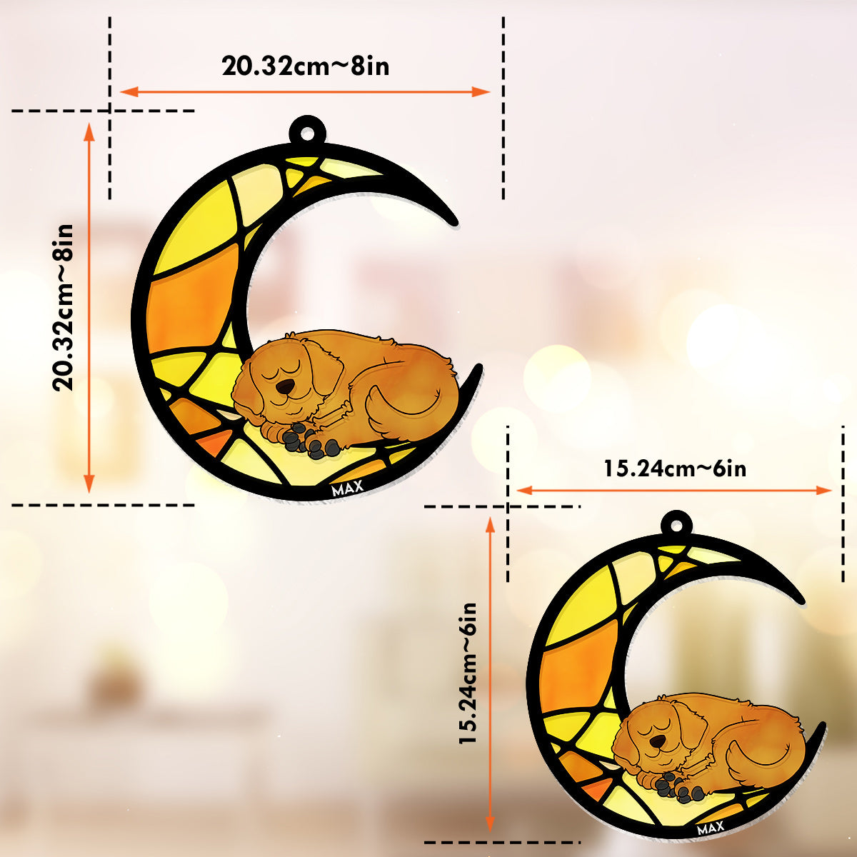 Tu me manqueras toujours - Attrape-soleil personnalisé pour fenêtre en forme de chien