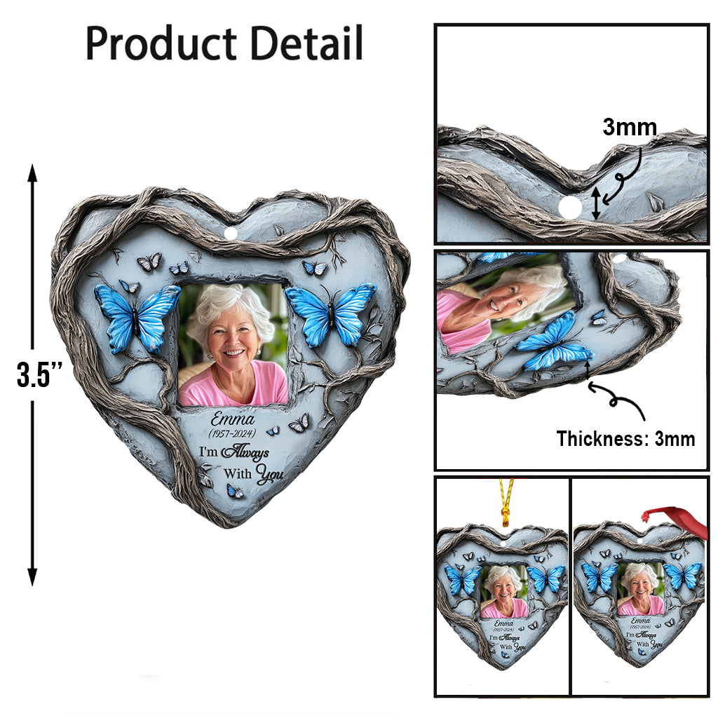 En souvenir du papillon bleu - Ornement commémoratif personnalisé de forme spéciale
