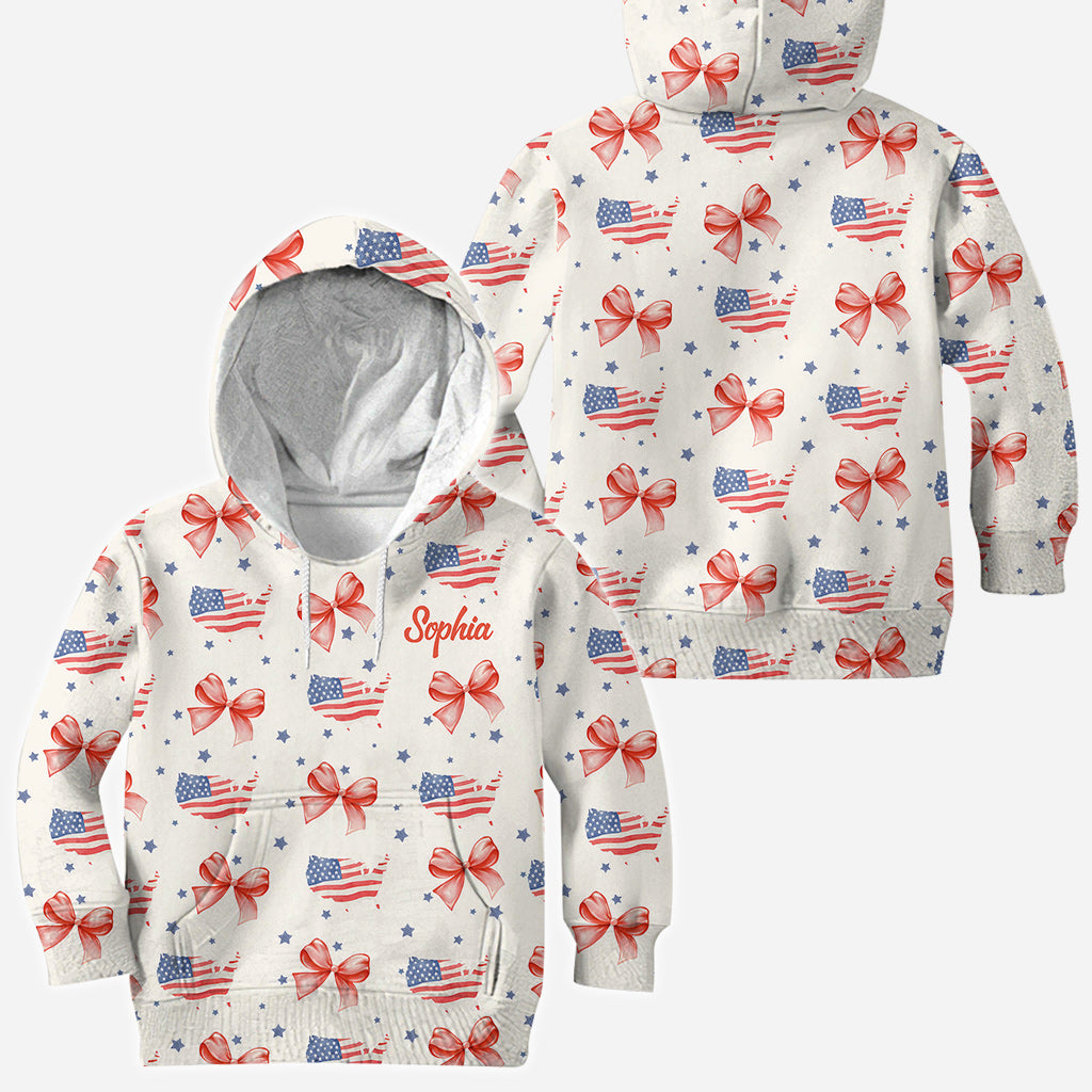 T-shirt Coquette American Girl personnalisé pour la fête nationale américaine (4 juillet)
