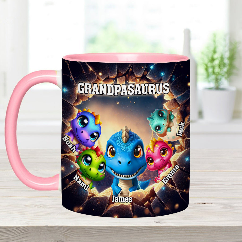 Grandpasaurus - Personalized Grandpa Accent Mug
