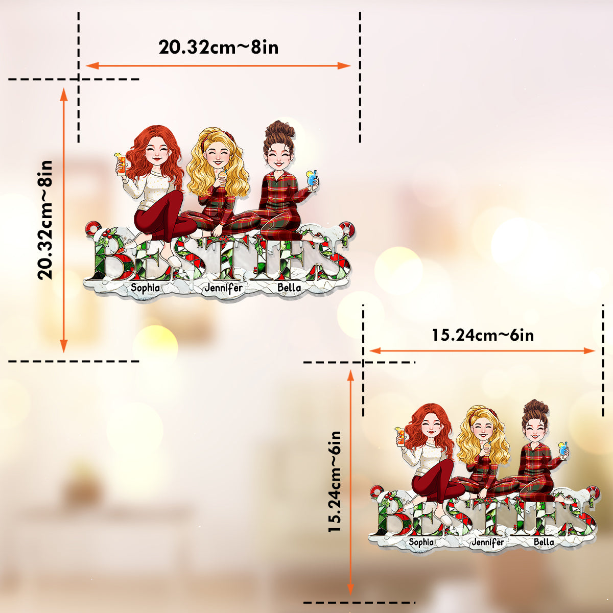 Meilleures amies pour toujours - Attrape-soleil personnalisé à suspendre à la fenêtre 