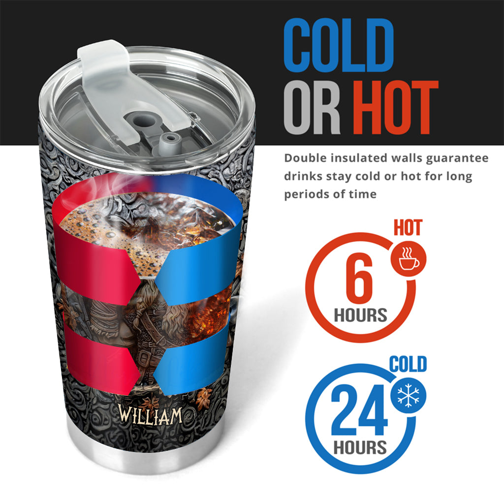 Légende du guerrier viking buvant : Levez votre corne ! - Gobelet viking personnalisé