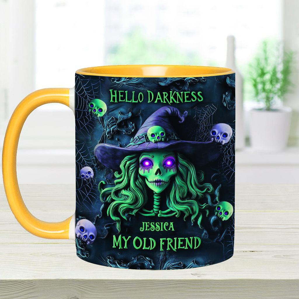Bonjour les ténèbres, ma vieille amie - Mug personnalisé à l'effigie d'une sorcière