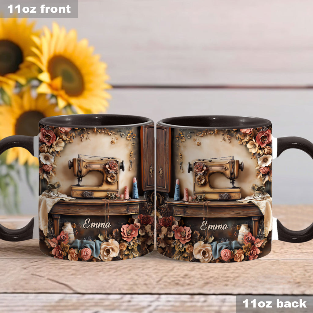Mug personnalisé « Magnifique machine à coudre »