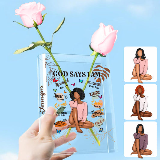 Dieu dit que tu es - Vase livre personnalisé afro-américain