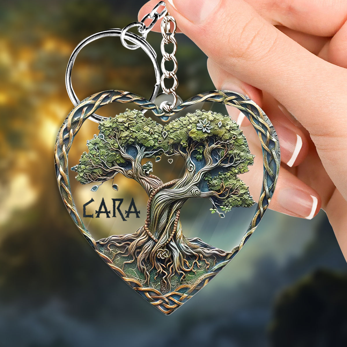 Arbre de Vie - Mythologie scandinave - Style rustique - Porte-clés irlandais personnalisé