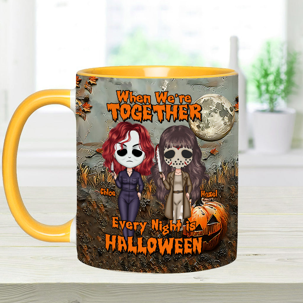 Quand on est ensemble, chaque soir c'est Halloween - Mug personnalisé pour meilleure amie