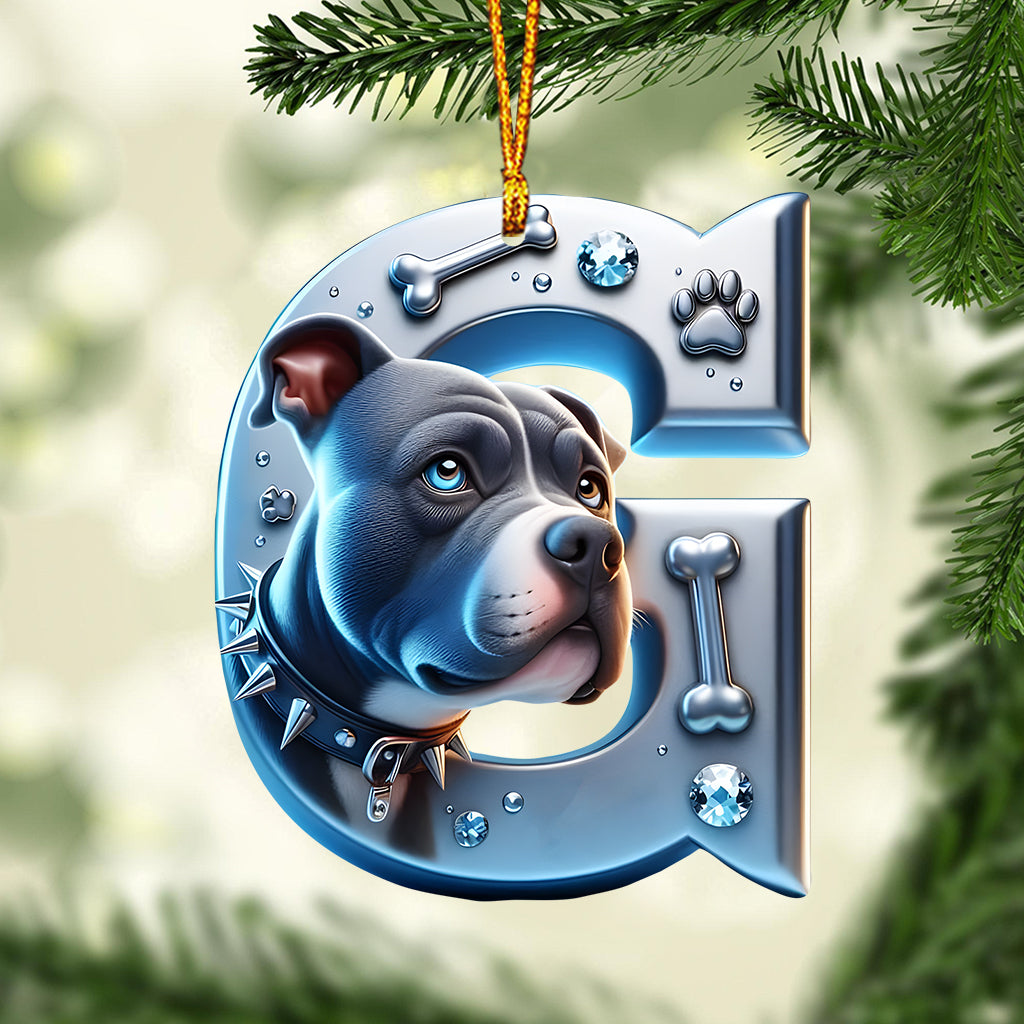 Beautiful Pitbull Letter - Personalized Dog Ornament