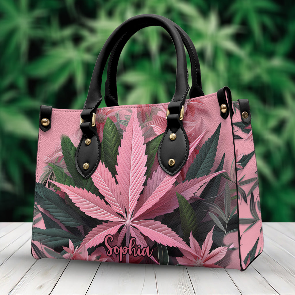 Sac à main en cuir rose « Stoner Chick » personnalisé