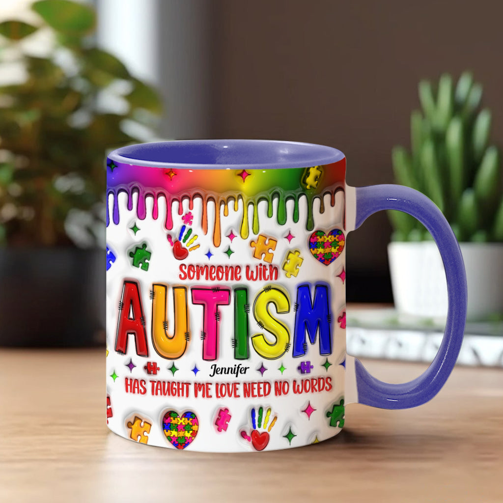 L'amour n'a pas besoin de mots - Mug personnalisé pour la sensibilisation à l'autisme