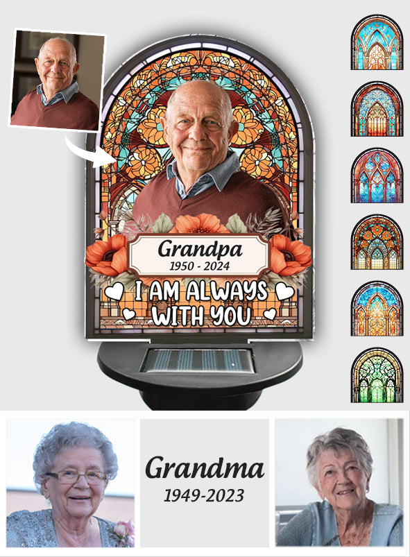 Je suis toujours avec toi - Lampe solaire commémorative personnalisée pour jardin