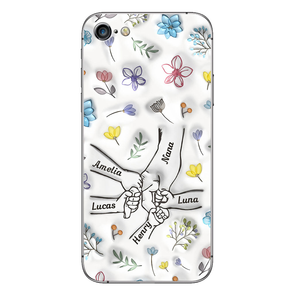 Mamie qui se tient la main - Coque de téléphone personnalisée pour grand-mère