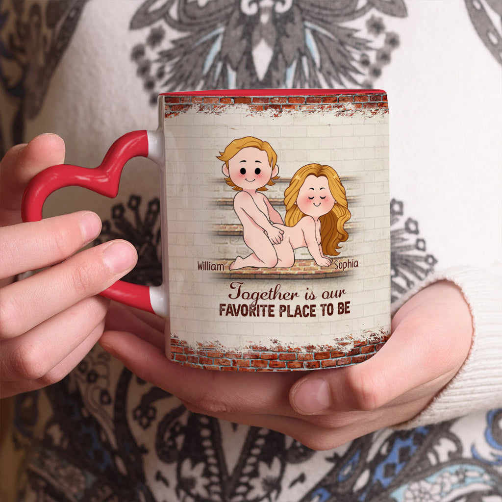 Je t'aime - Mug personnalisé pour couple avec anse en forme de cœur