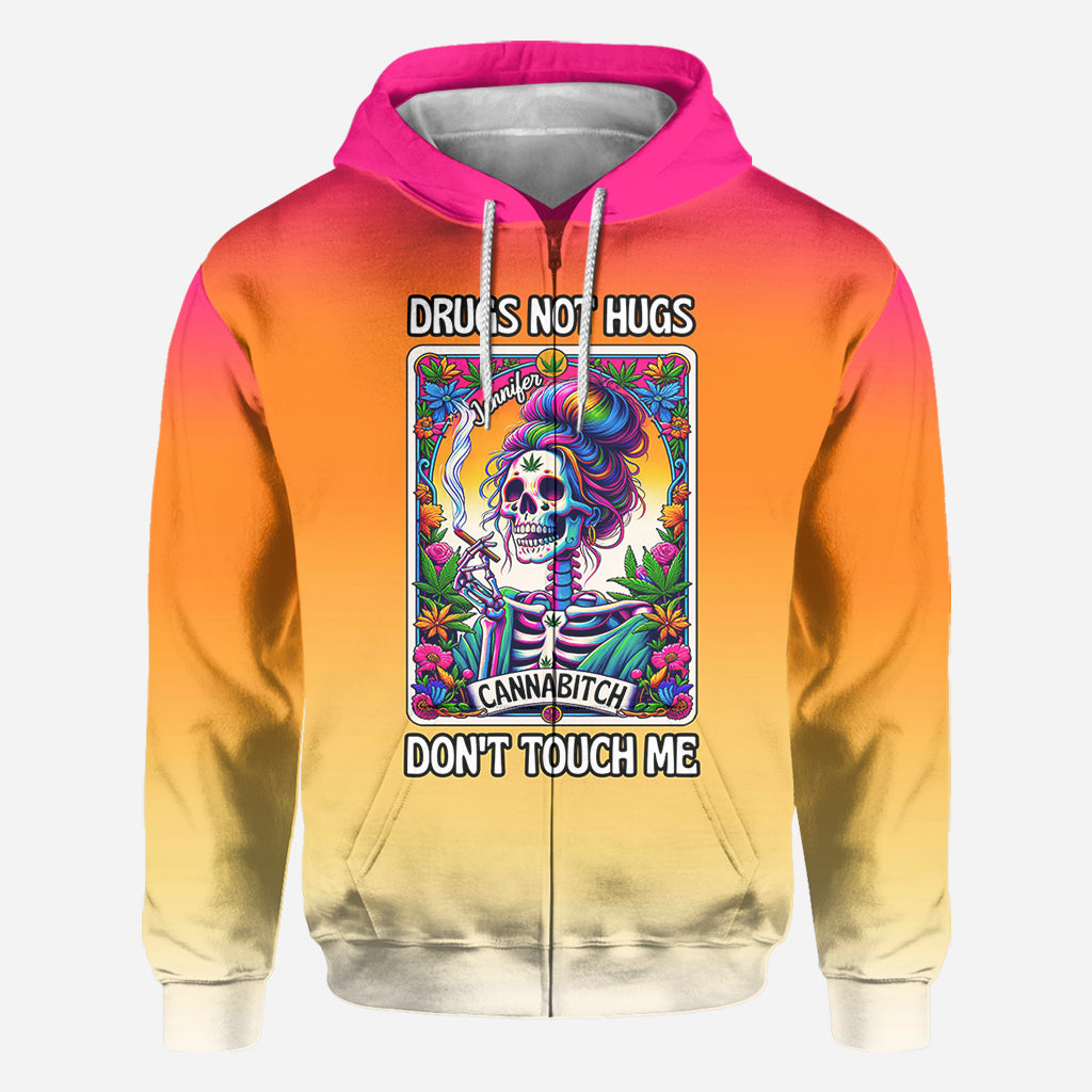 Cannab*tch - T-shirt personnalisé avec motif cannabis intégral