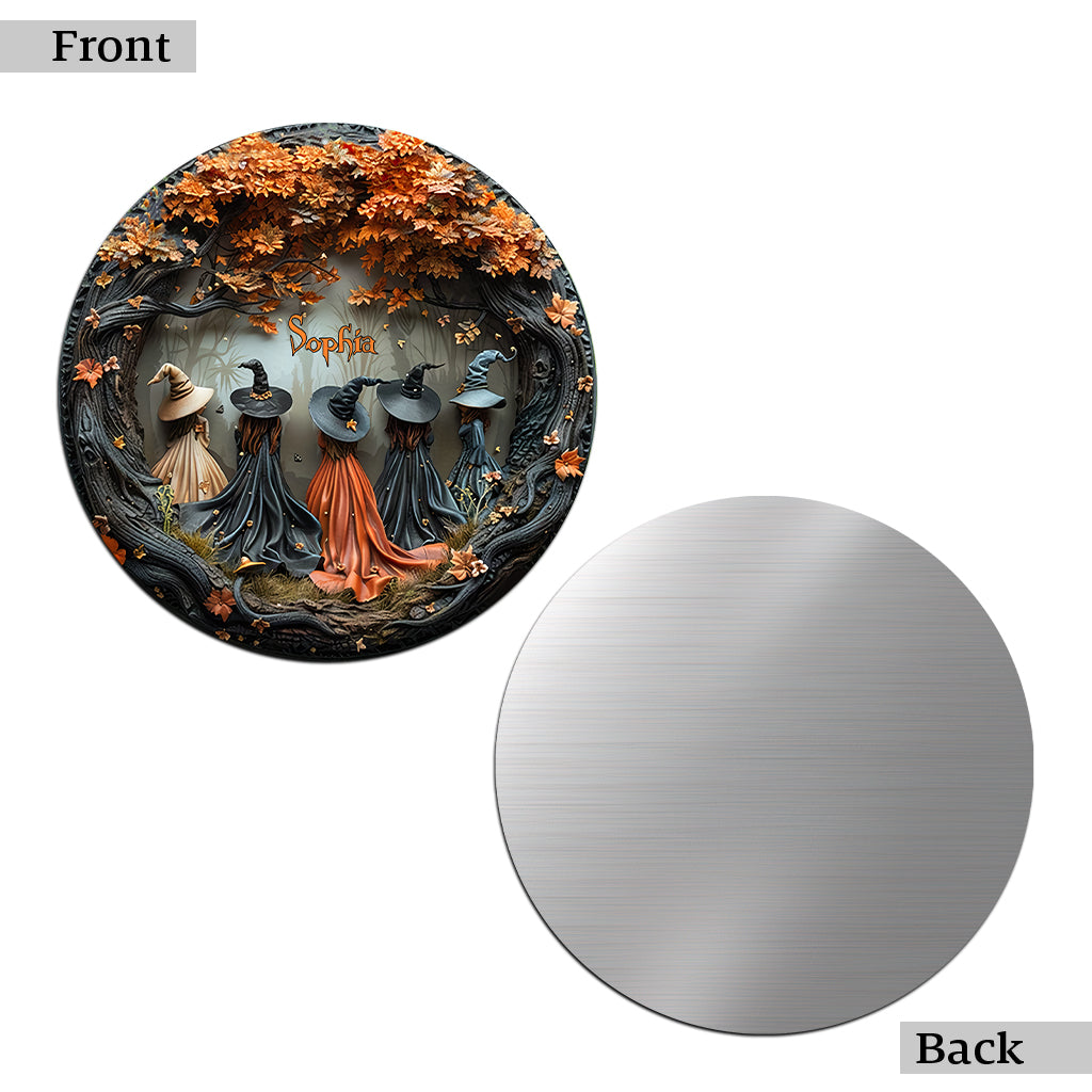 Belles Sorcières - Panneau rond en métal personnalisé « Sorcière »