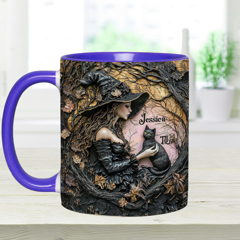 Une sorcière et son chat noir : c'est magnifique ! - Mug personnalisé à l'effigie d'une sorcière