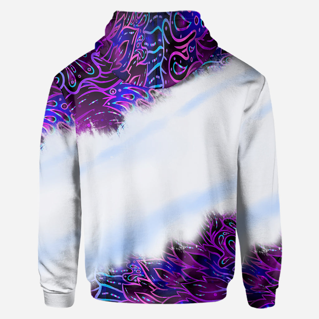 Purple Gradient Psychedelic Leaf - Personalized Weed All Over Shirt